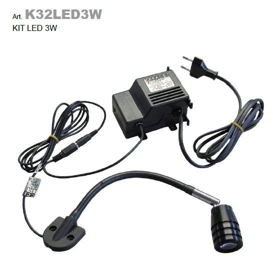 K32LED3W - Nähleuchte - Kit LED 3W, Flexarm, mit Trafo