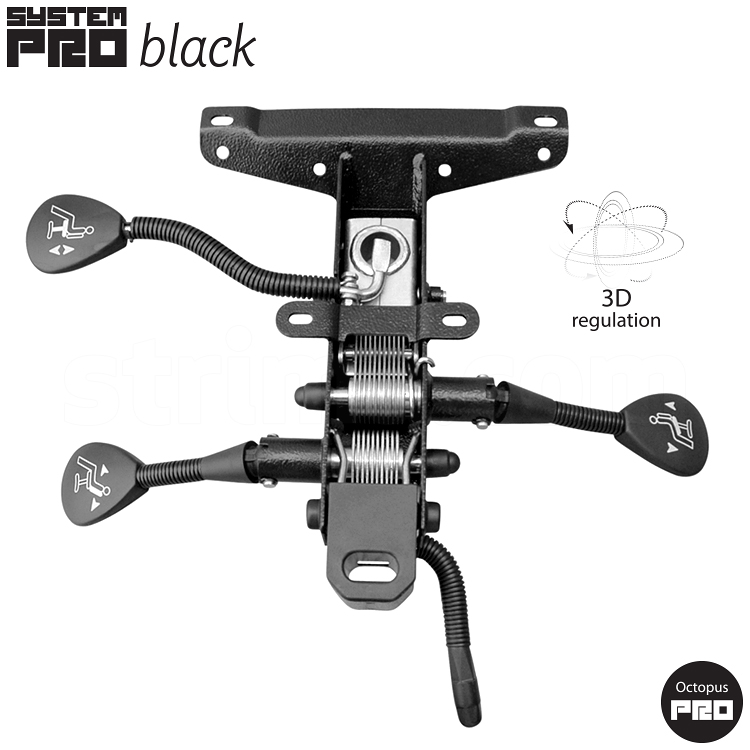 SYSTEM PRO 1B  OCTOPUS Sitzfläche mit Rückenlehne schwarz