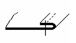N001 002 Einfasser/Falter für Rechtsfalte oben in mittelschwerem Nähgut wie Skai, Leder und  Segeltuch.