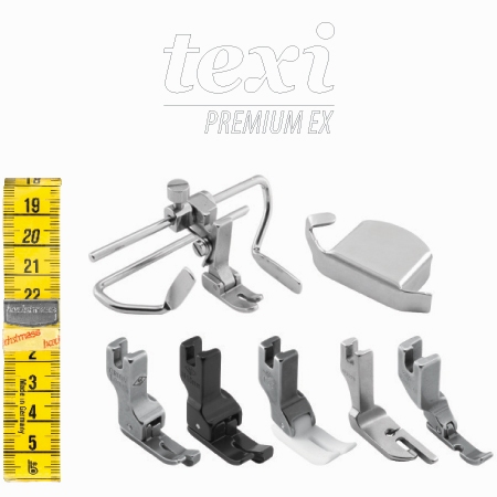 TEXI VARIO 8 - Set der notwendigsten Nähfüße und Zubehör für Steppstichmaschinen